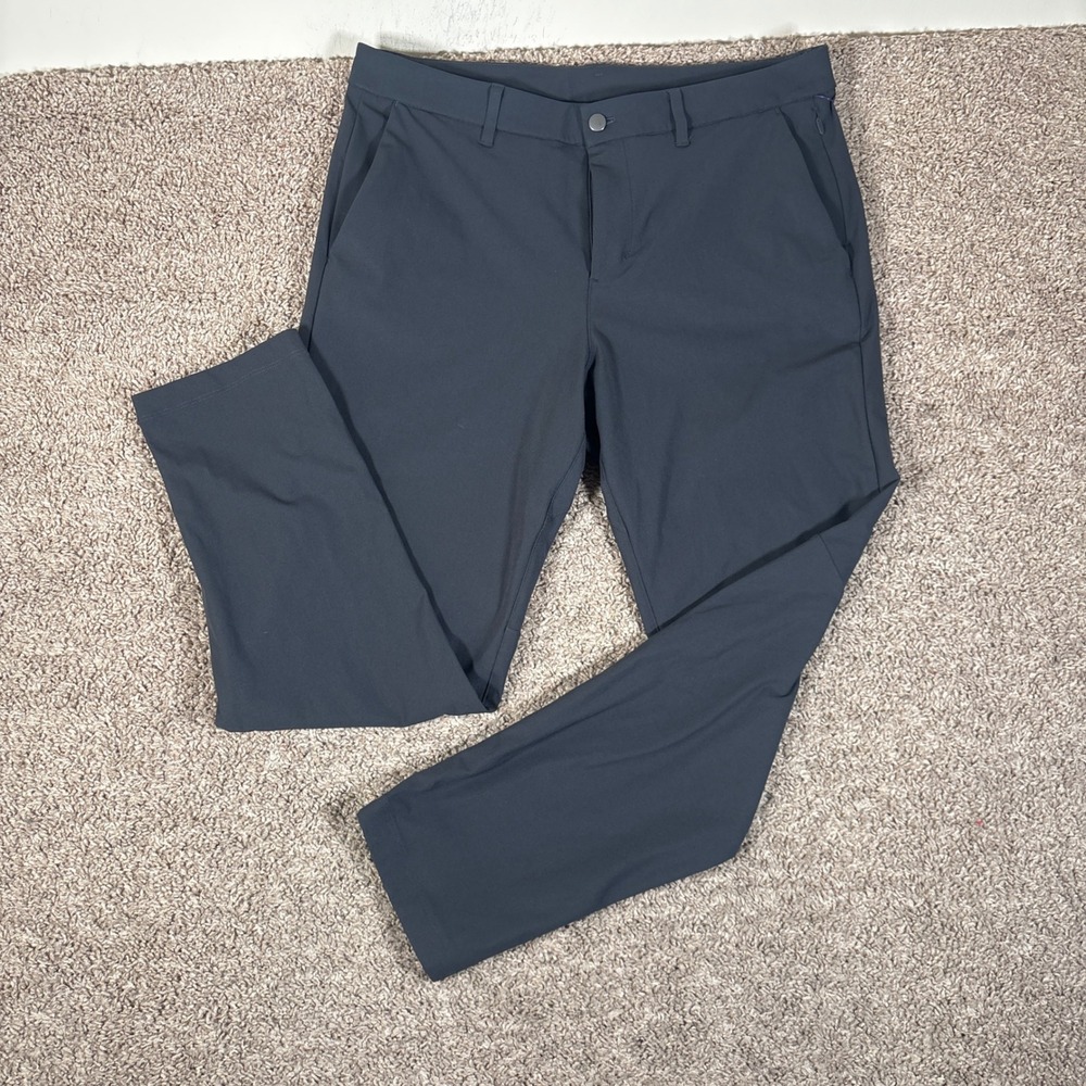 Lululemon Mens Commission Slim Fit Pant Warpstreme Obsidian Grey 36 LM5522S